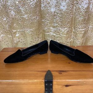 Black Velvet Loafers